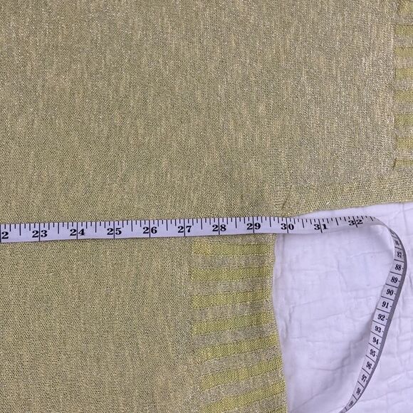Anthropologie Alicia Green Shimmer Linen Blend Pull Over size Small - Picture 9 of 10